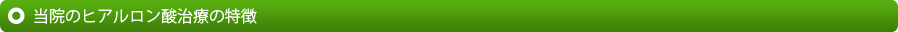 当院のヒアルロン酸治療の特徴